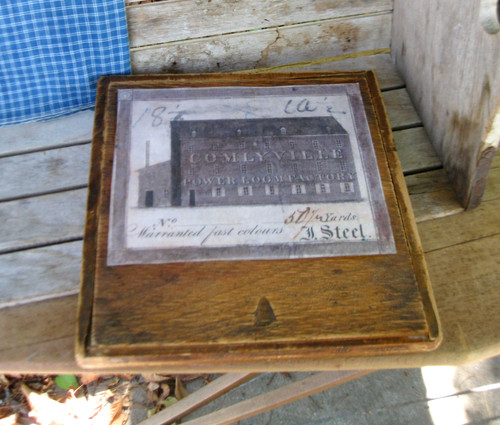 Early antique wood box slide - early, w